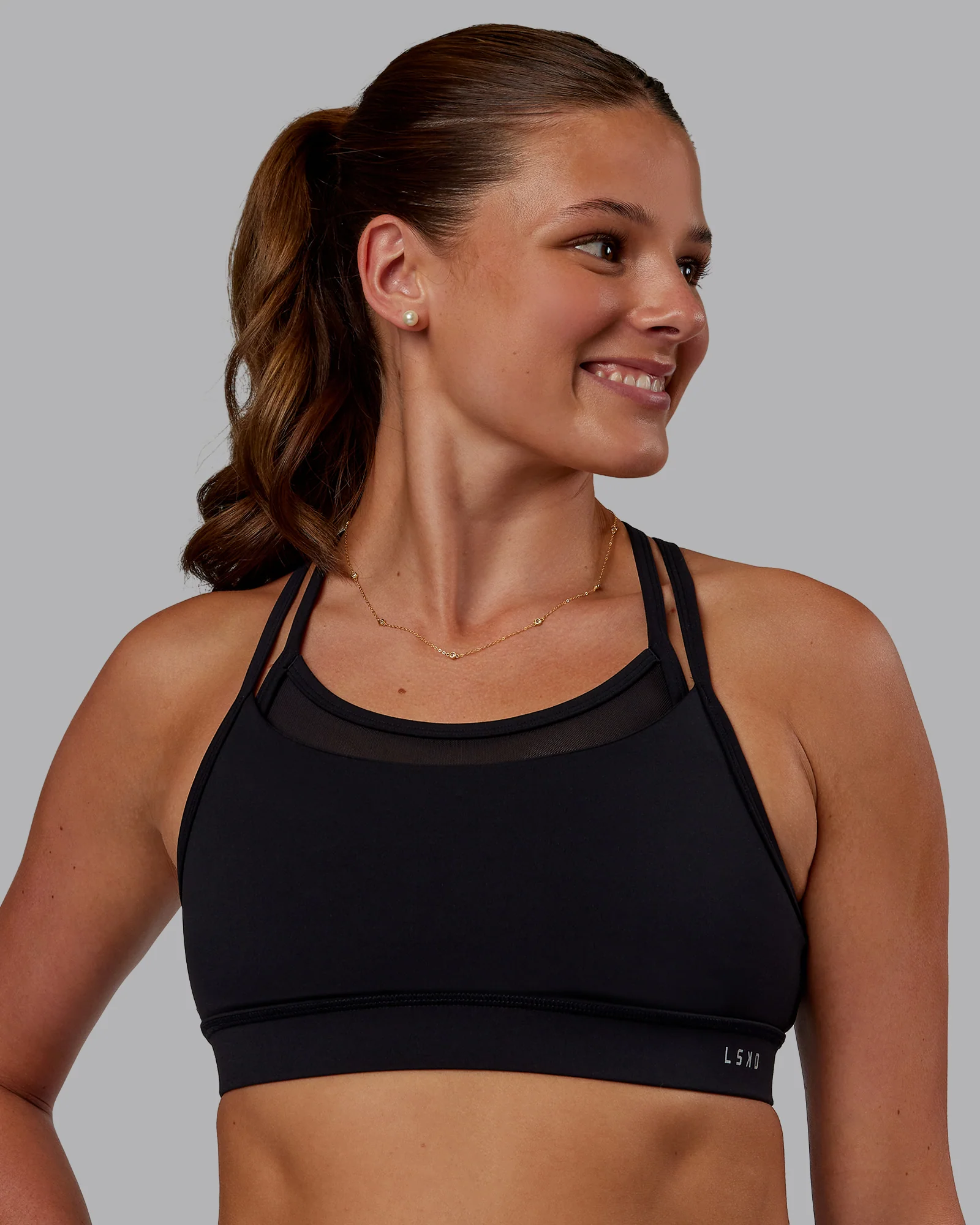 Genesis Layered Sports Bra - Black - Image 3