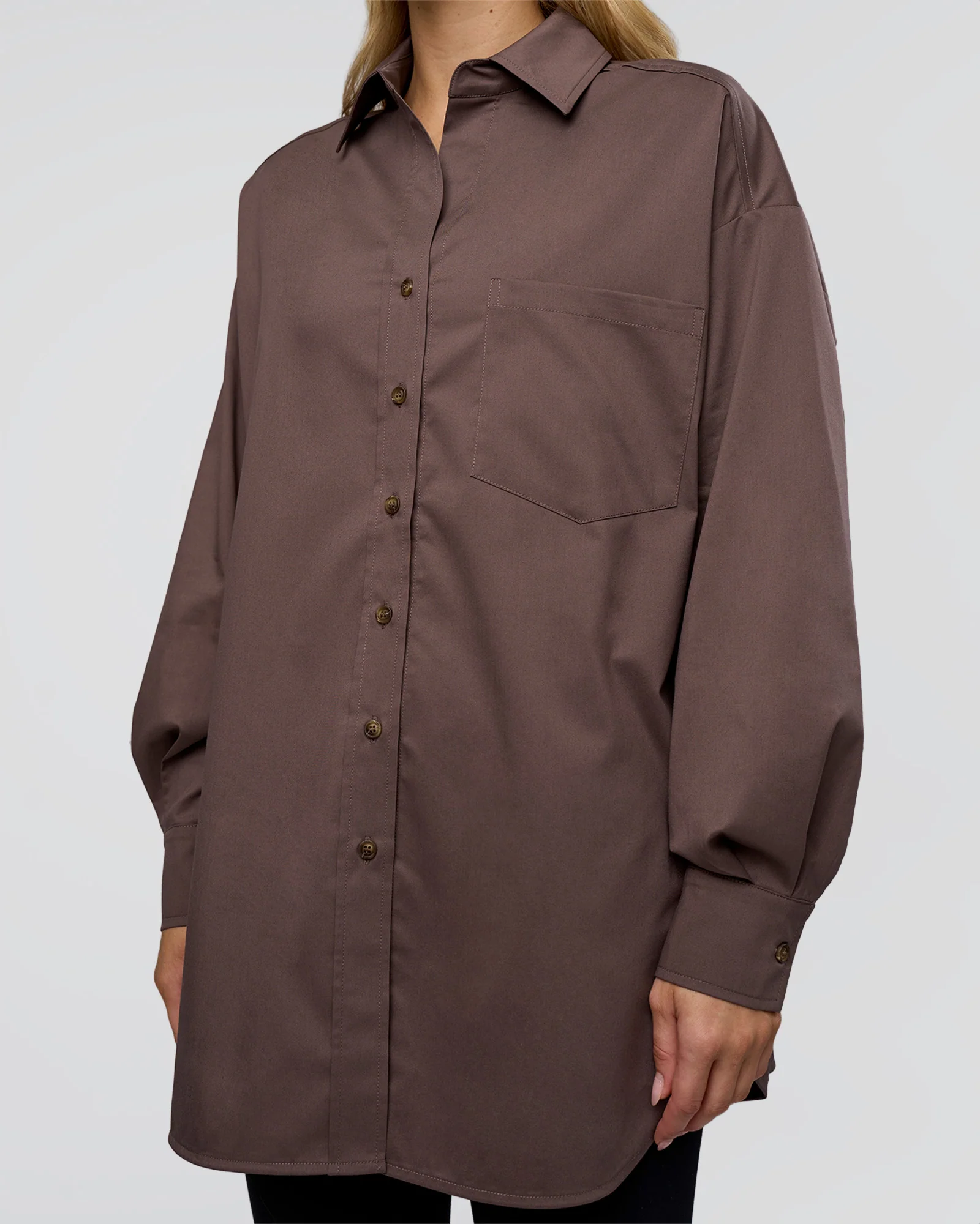 Go-To Oversized Shirt - Cocoa - Image 10