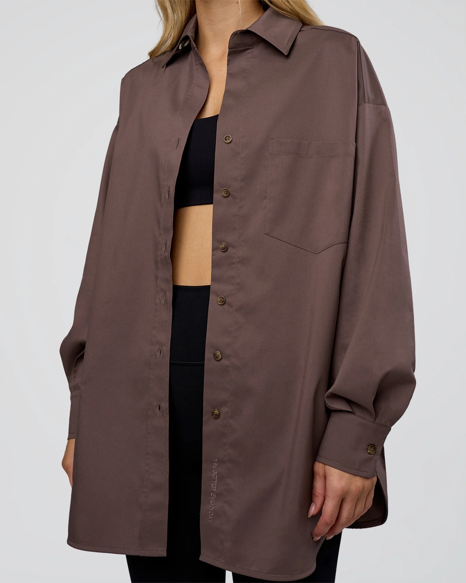 Go-To Oversized Shirt - Cocoa - Image 9