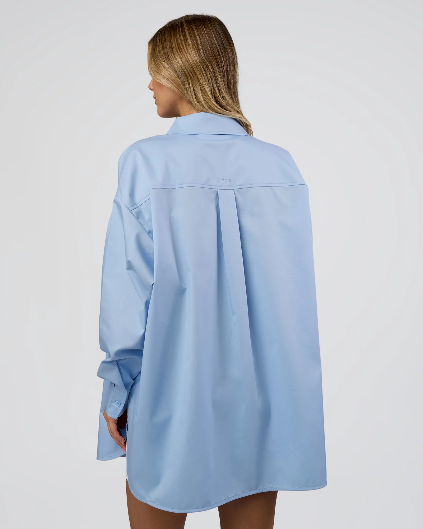 Go-To Oversized Shirt - Poplin Blue - Image 3