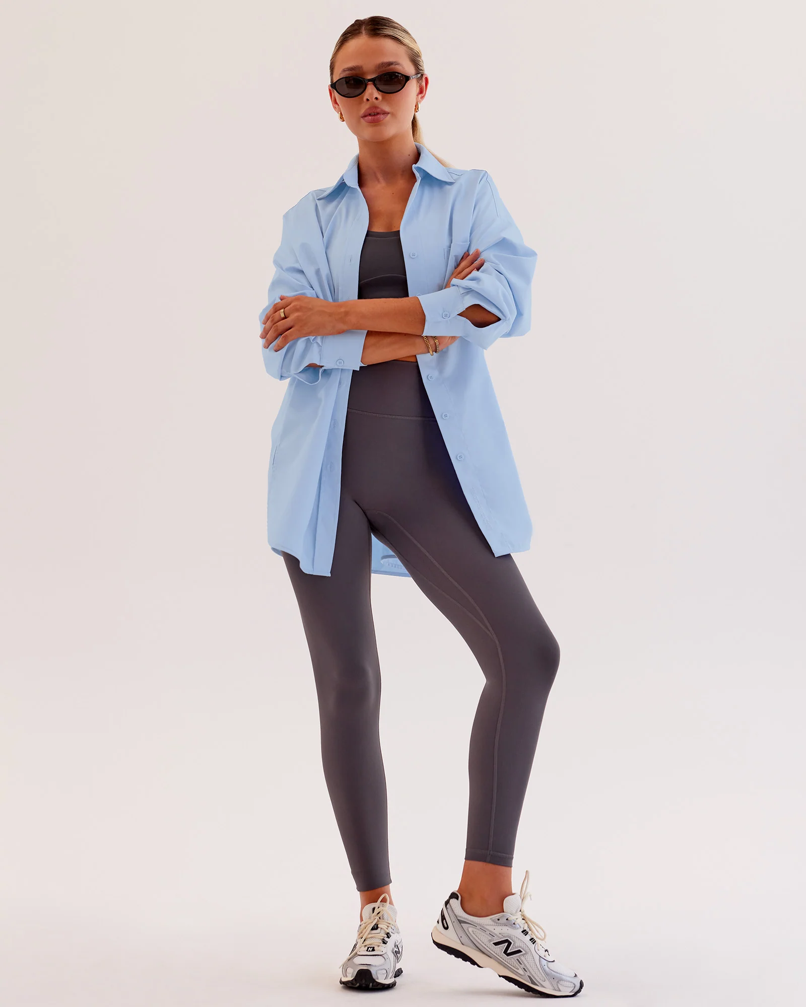 Go-To Oversized Shirt - Poplin Blue - Image 5