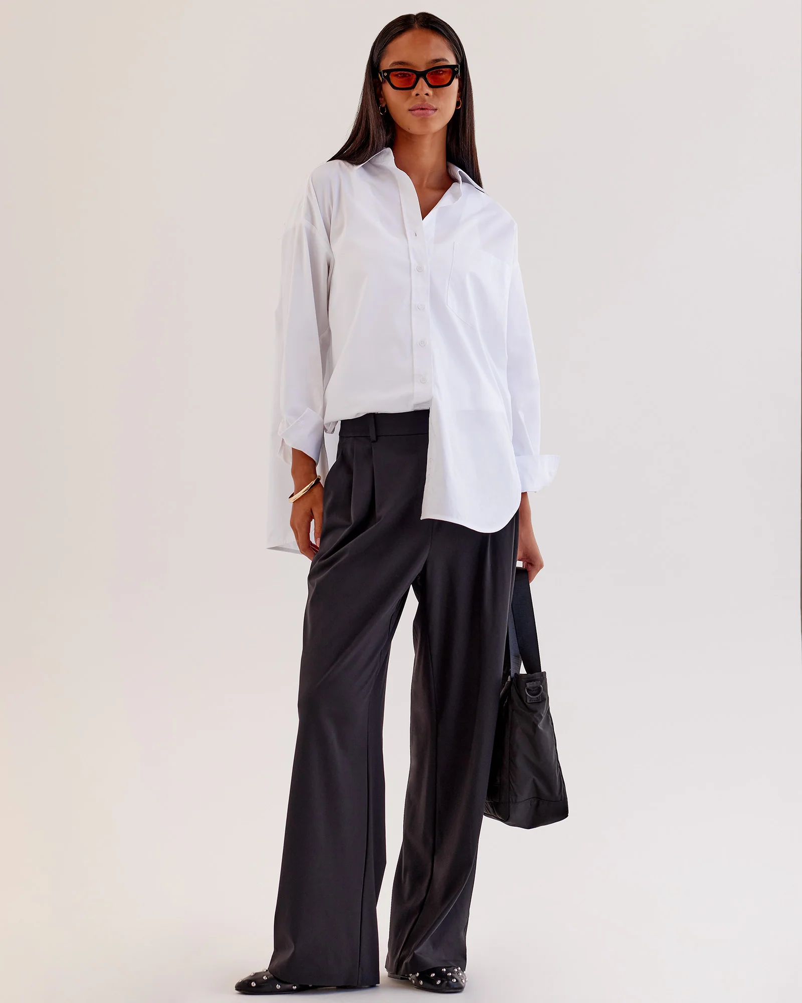 Go-To Oversized Shirt - White - Image 4