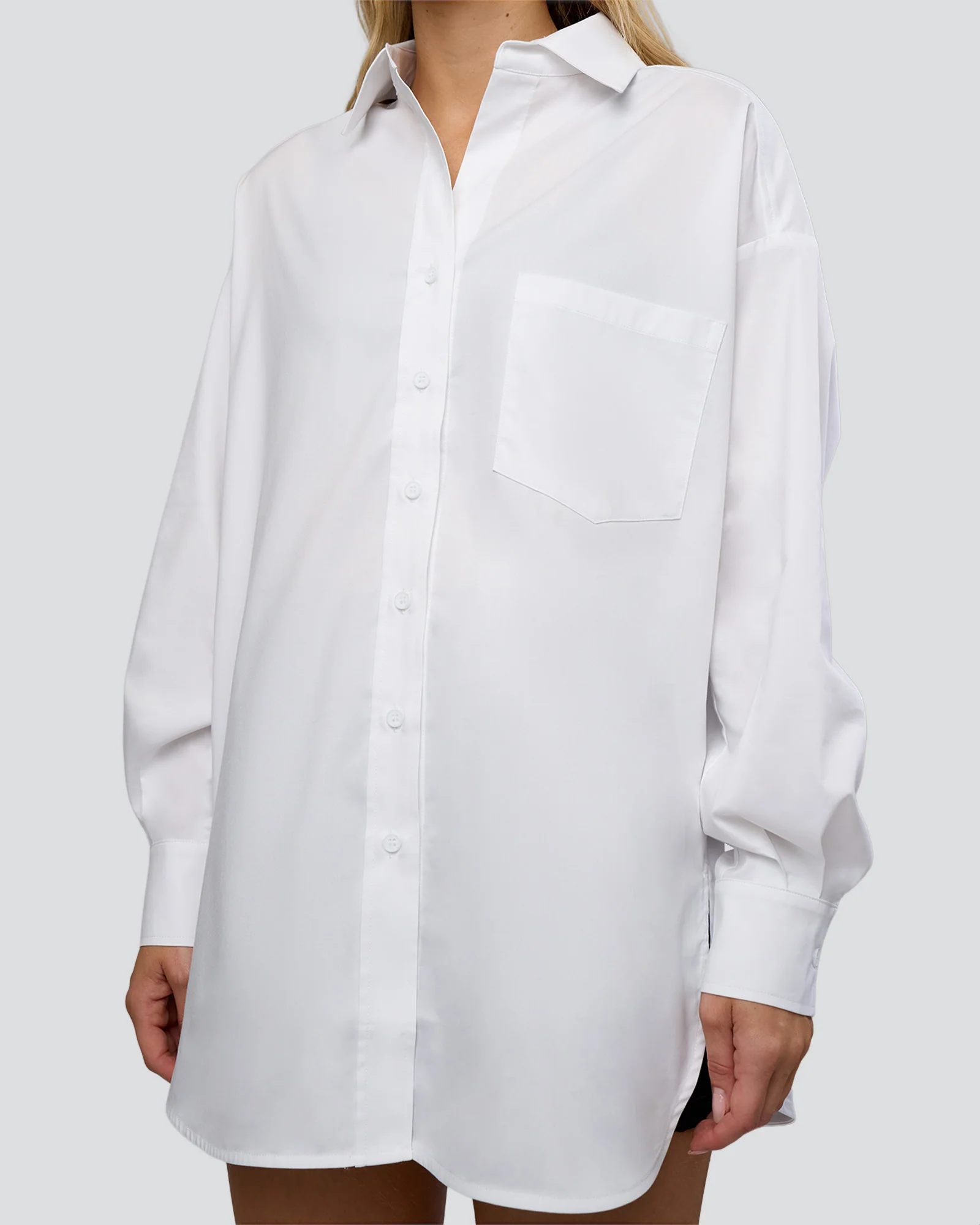 Go-To Oversized Shirt - White - Image 8