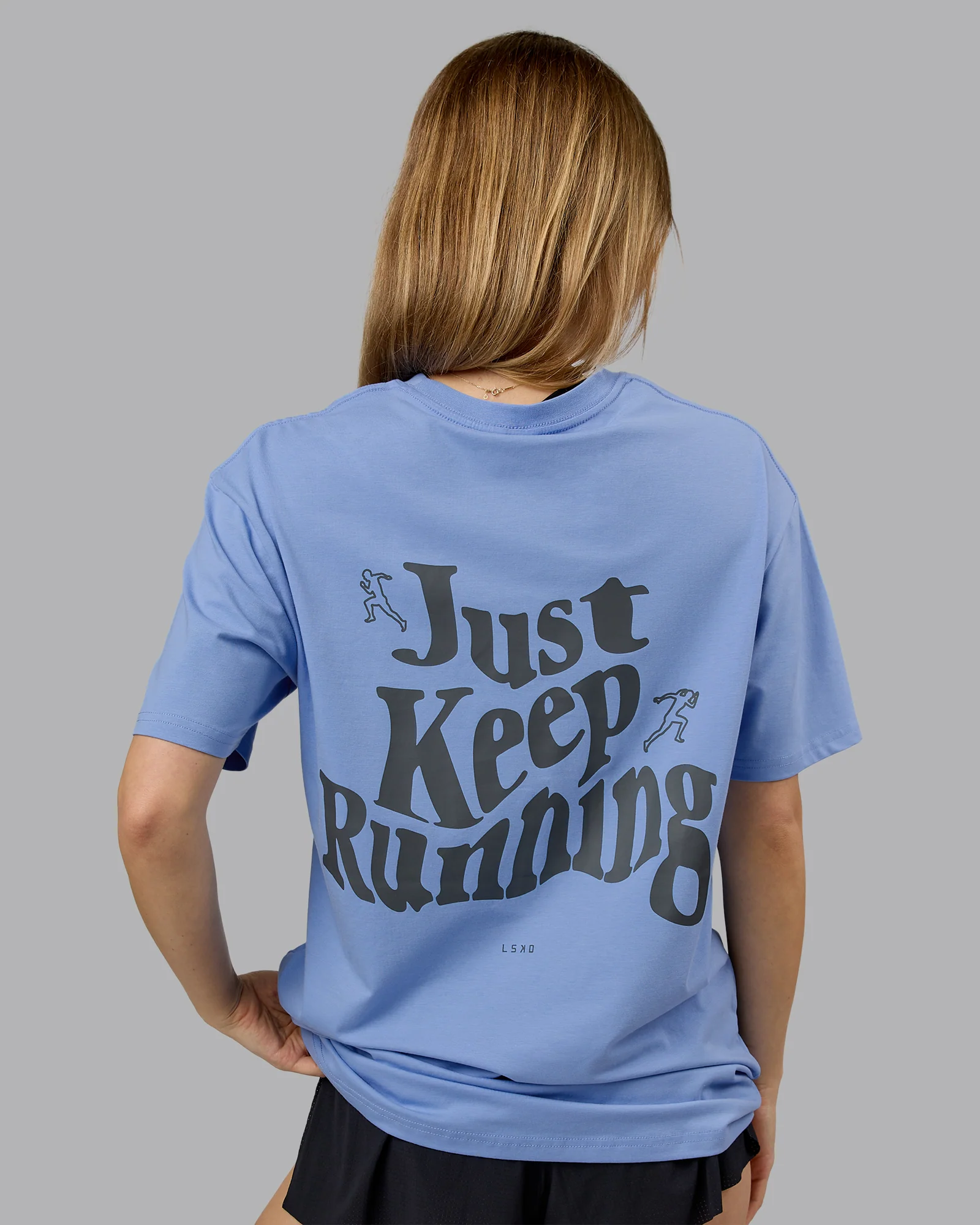 Just Run FLXCotton Oversized Tee - Soft Blue-Dark Storm - Image 4
