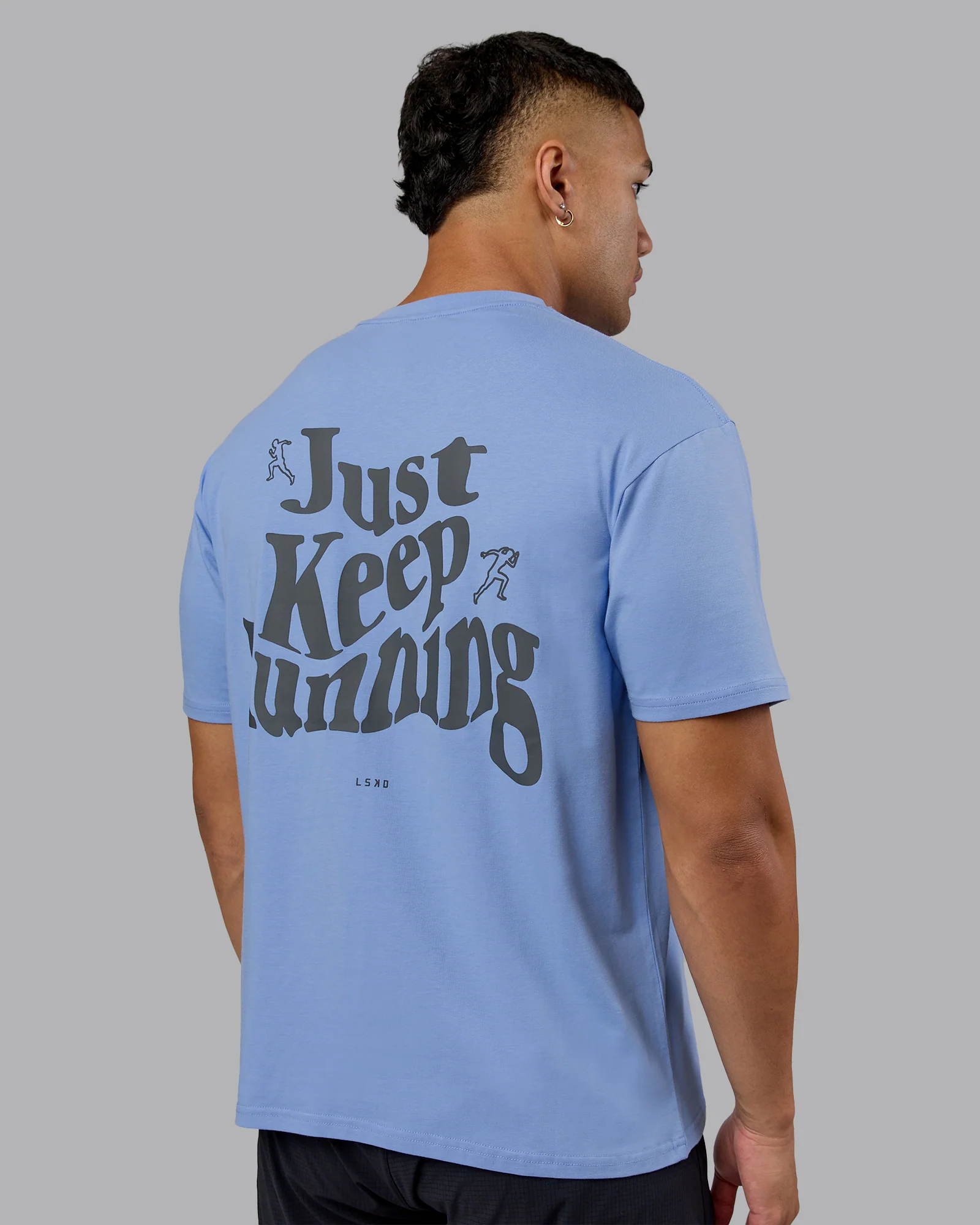 Just Run FLXCotton Oversized Tee - Soft Blue-Dark Storm - Image 8