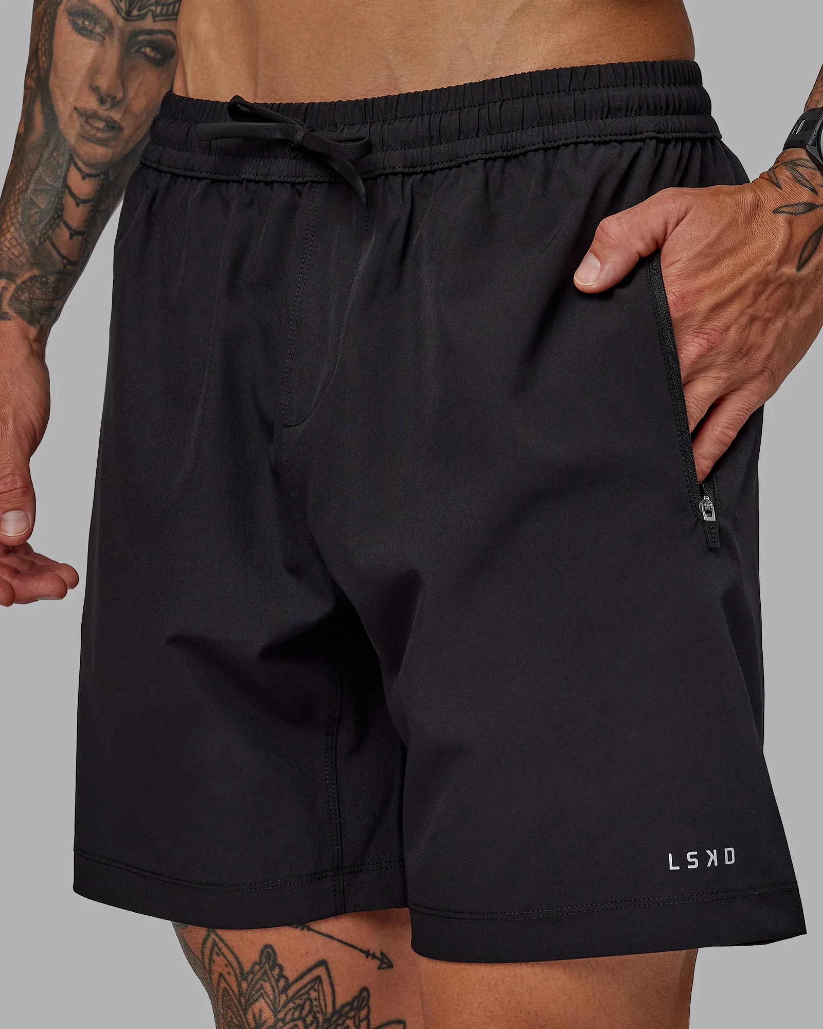 Rep 7'' Performance Short - Black-White - Image 3