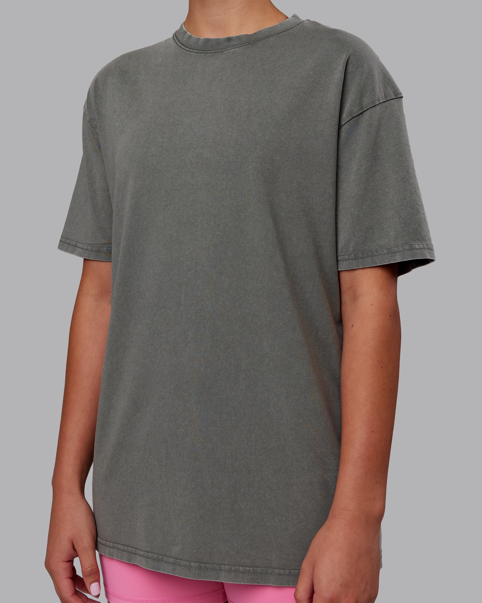Rise & Lift Washed FLXCotton Oversized Tee - Graphite-Purple Opulence - Image 12