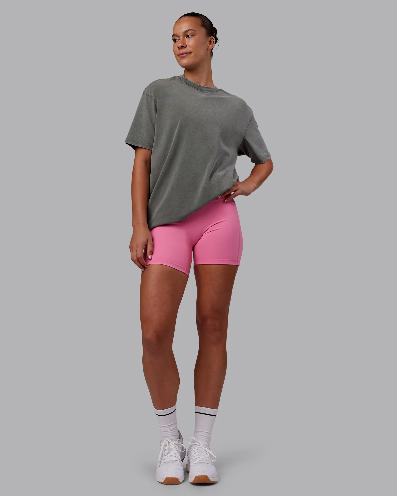 Rise & Lift Washed FLXCotton Oversized Tee - Graphite-Purple Opulence - Image 13