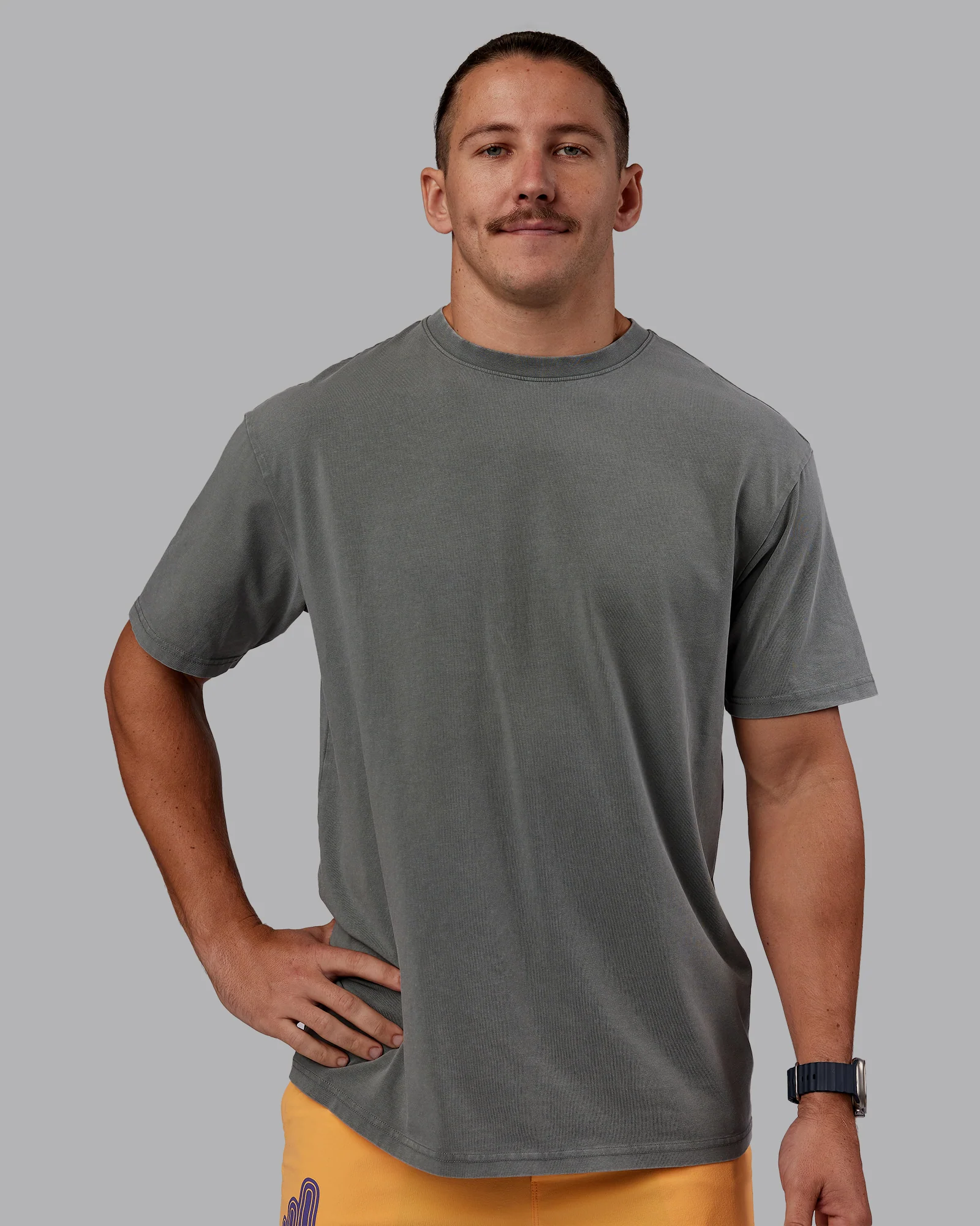 Rise & Lift Washed FLXCotton Oversized Tee - Graphite-Purple Opulence - Image 5