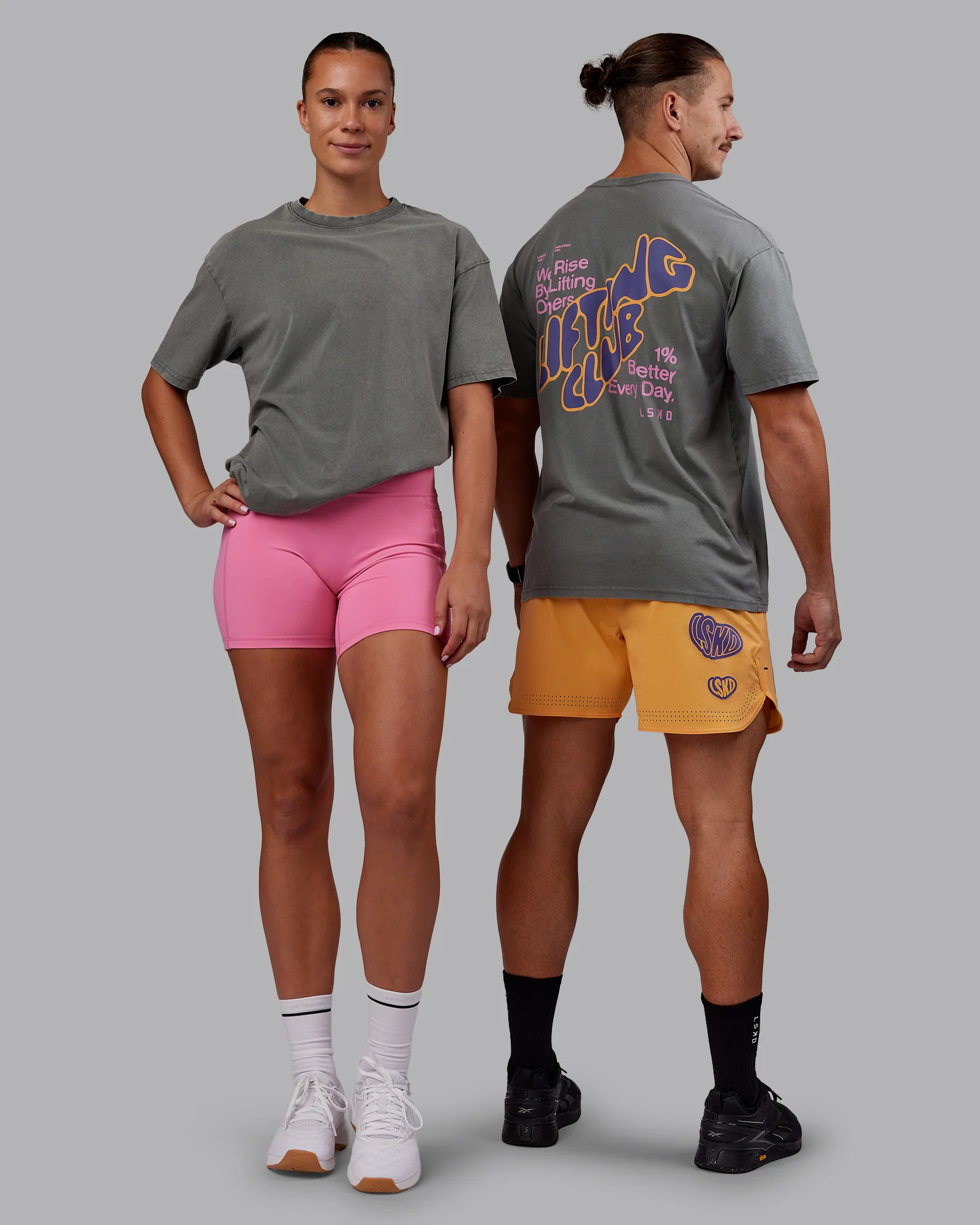 Rise & Lift Washed FLXCotton Oversized Tee - Graphite-Purple Opulence - Image 6