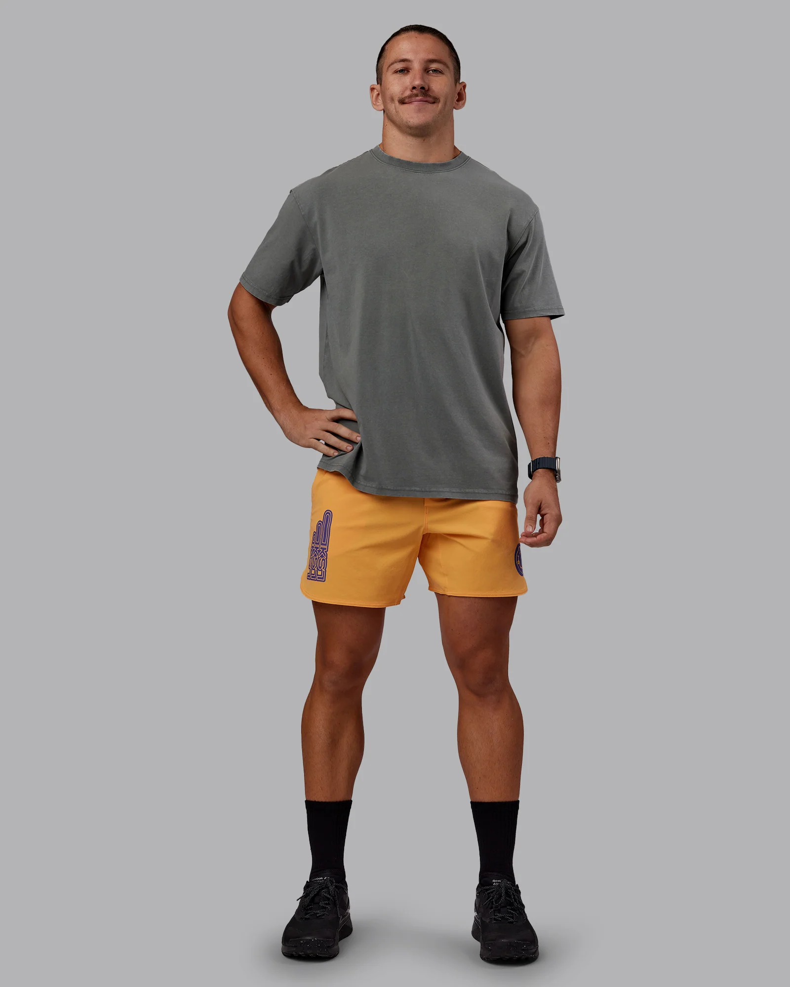 Rise & Lift Washed FLXCotton Oversized Tee - Graphite-Purple Opulence - Image 7