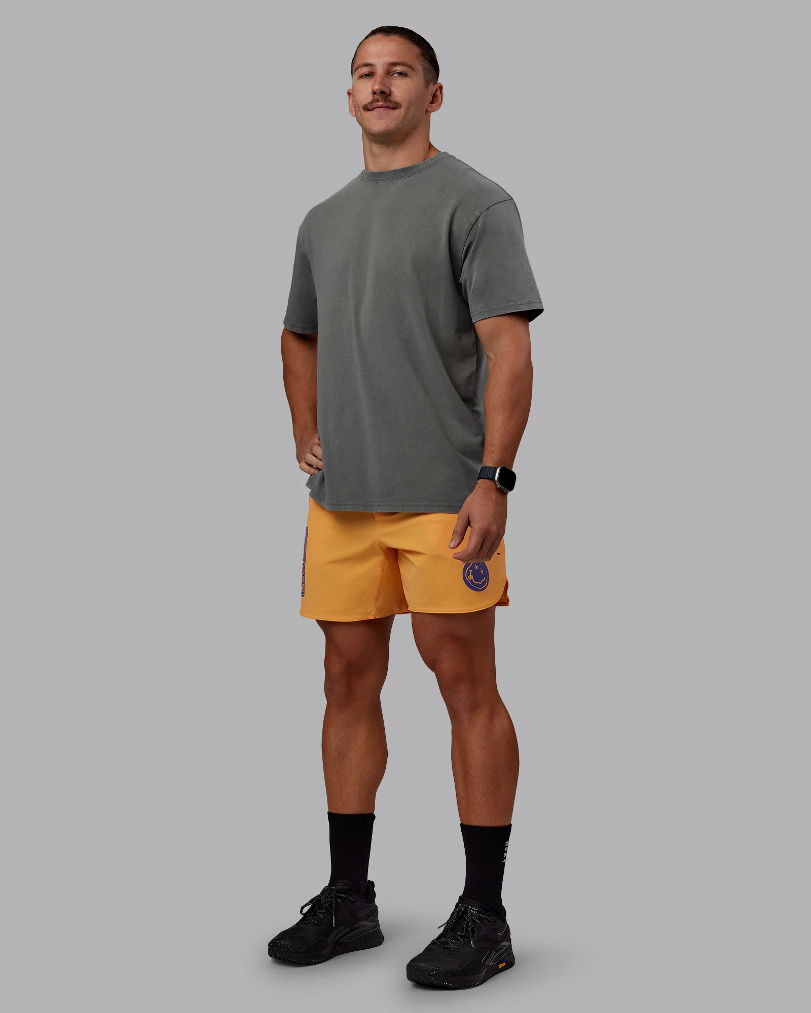 Rise & Lift Washed FLXCotton Oversized Tee - Graphite-Purple Opulence - Image 9