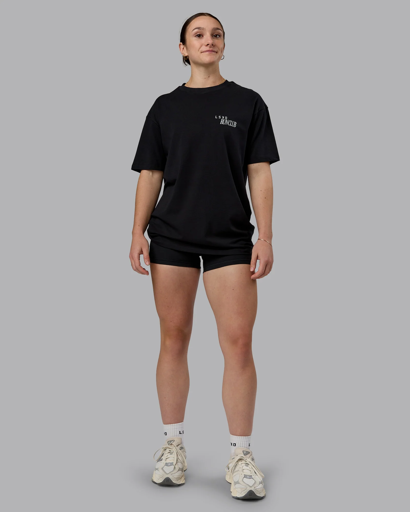 Run Love FLXCotton Oversized Tee - Black-Reflective - Image 10