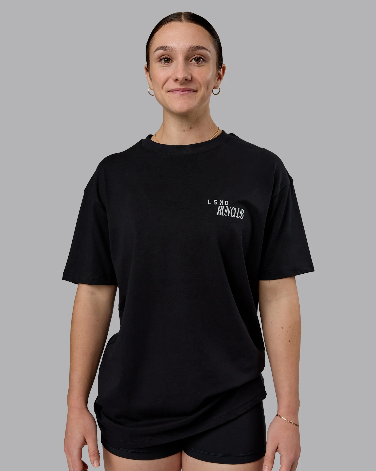 Run Love FLXCotton Oversized Tee - Black-Reflective - Image 4