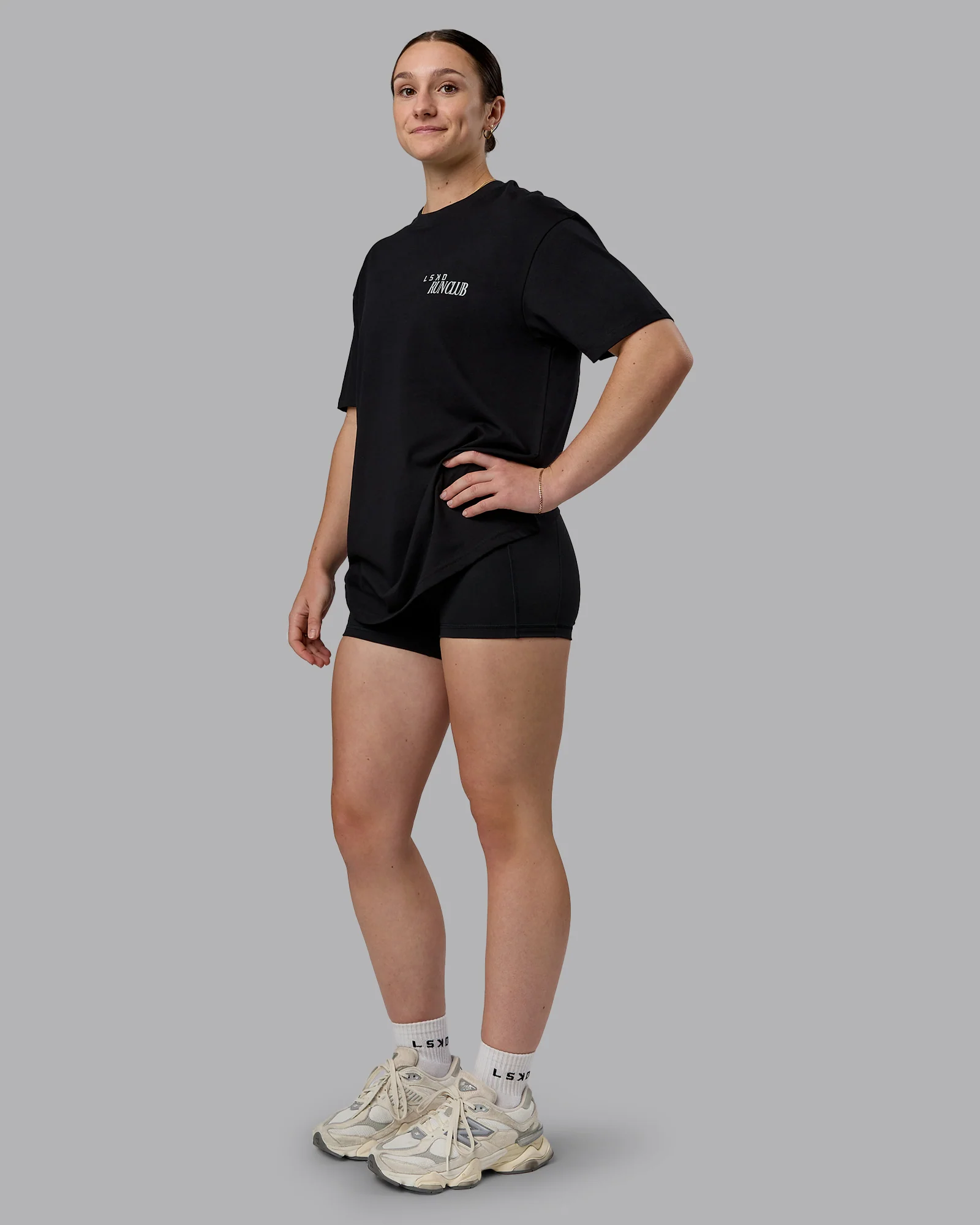 Run Love FLXCotton Oversized Tee - Black-Reflective - Image 6