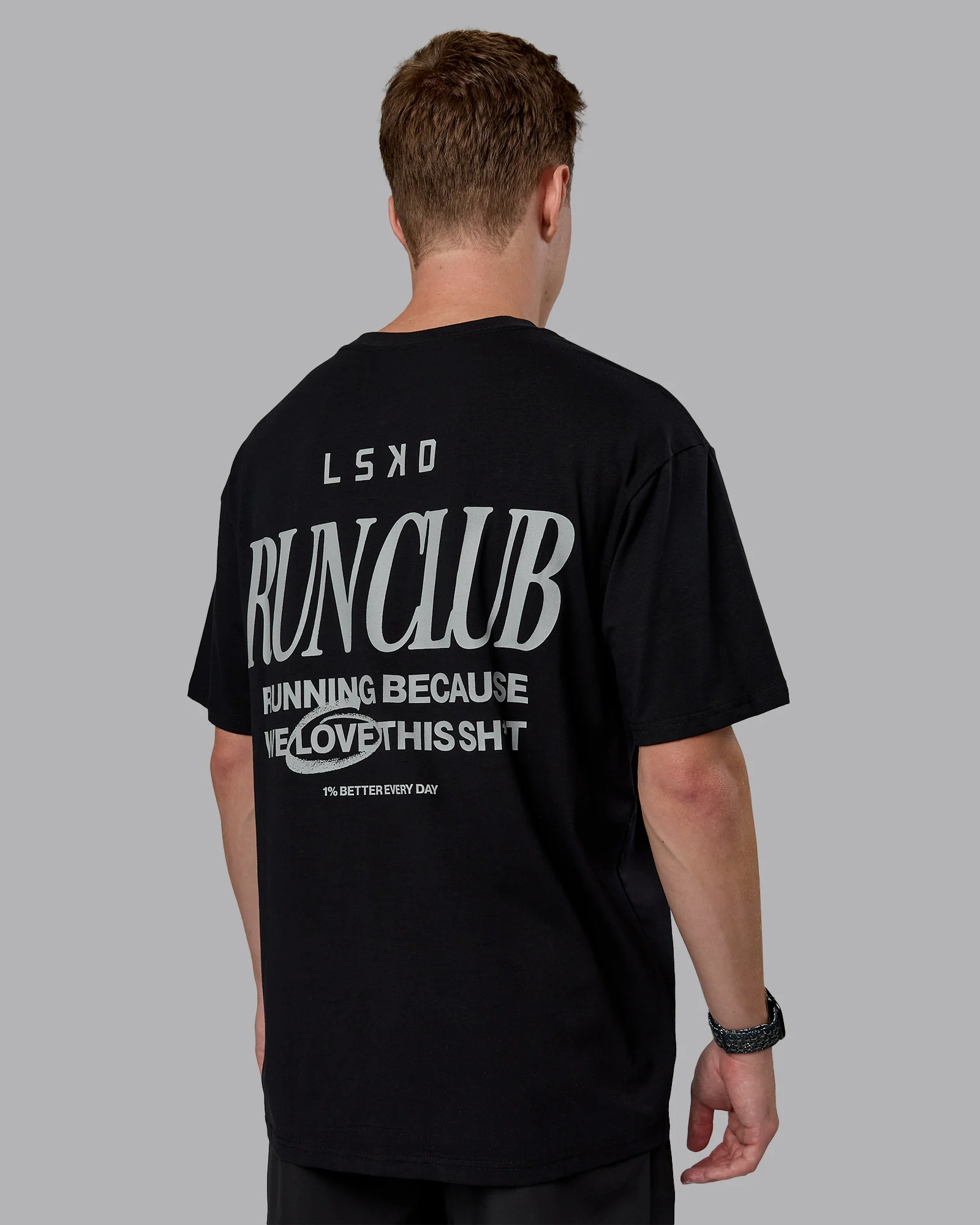 Run Love FLXCotton Oversized Tee - Black-Reflective - Image 7