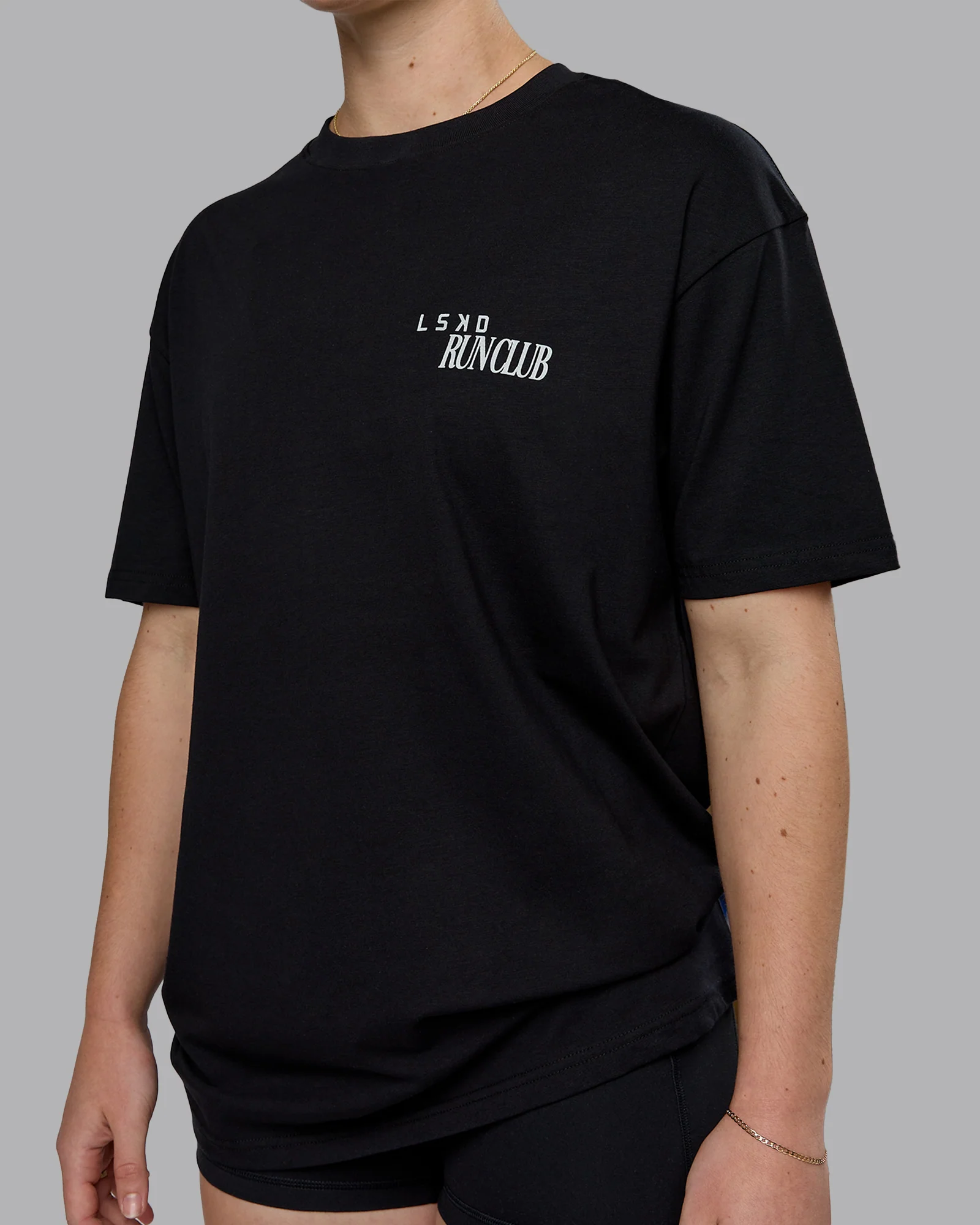 Run Love FLXCotton Oversized Tee - Black-Reflective - Image 9