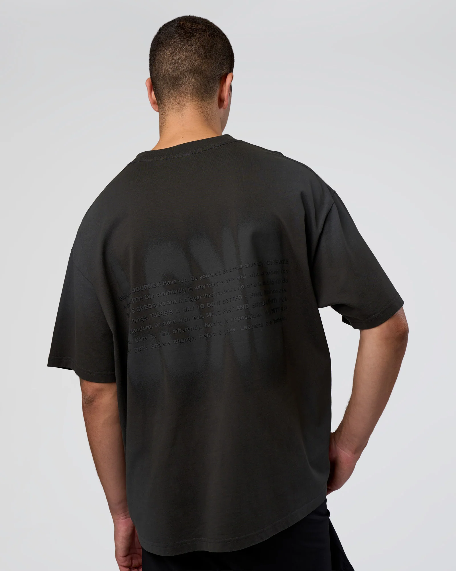 Spray Heavyweight Unisex Oversized Tee - Charcoal Washed - Image 3