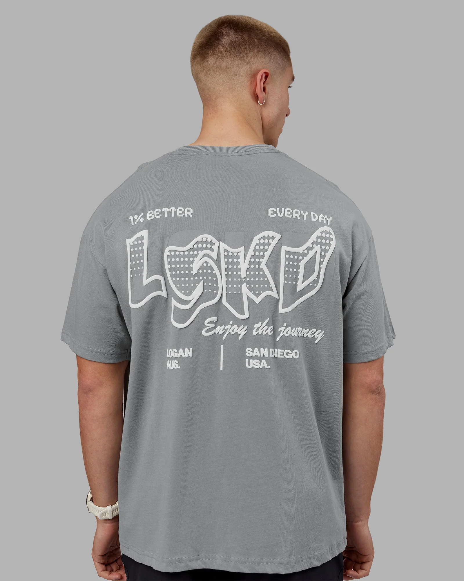 Time's Up Heavyweight Oversized Tee - Circular Grey-White - Image 7