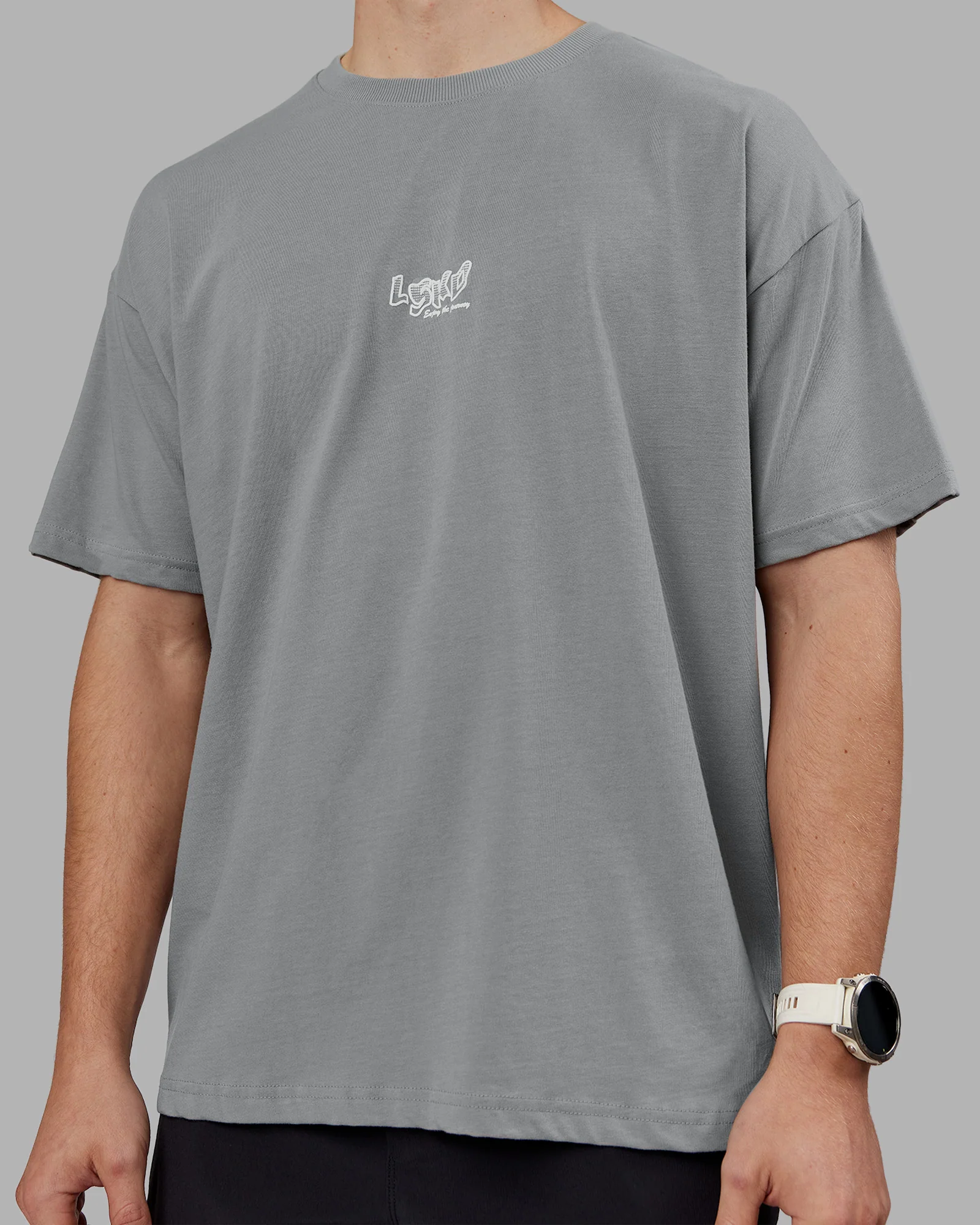 Time's Up Heavyweight Oversized Tee - Circular Grey-White - Image 8