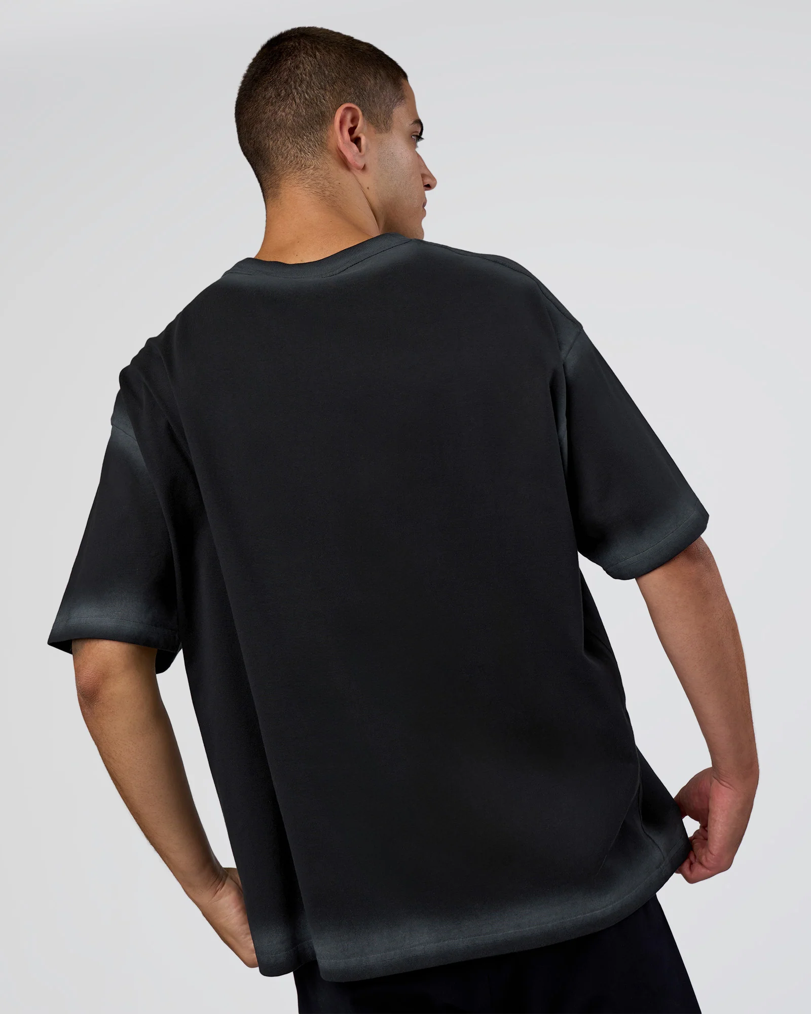 Urban Blur Heavyweight Unisex Oversized Tee - Black-Dark Storm - Image 5