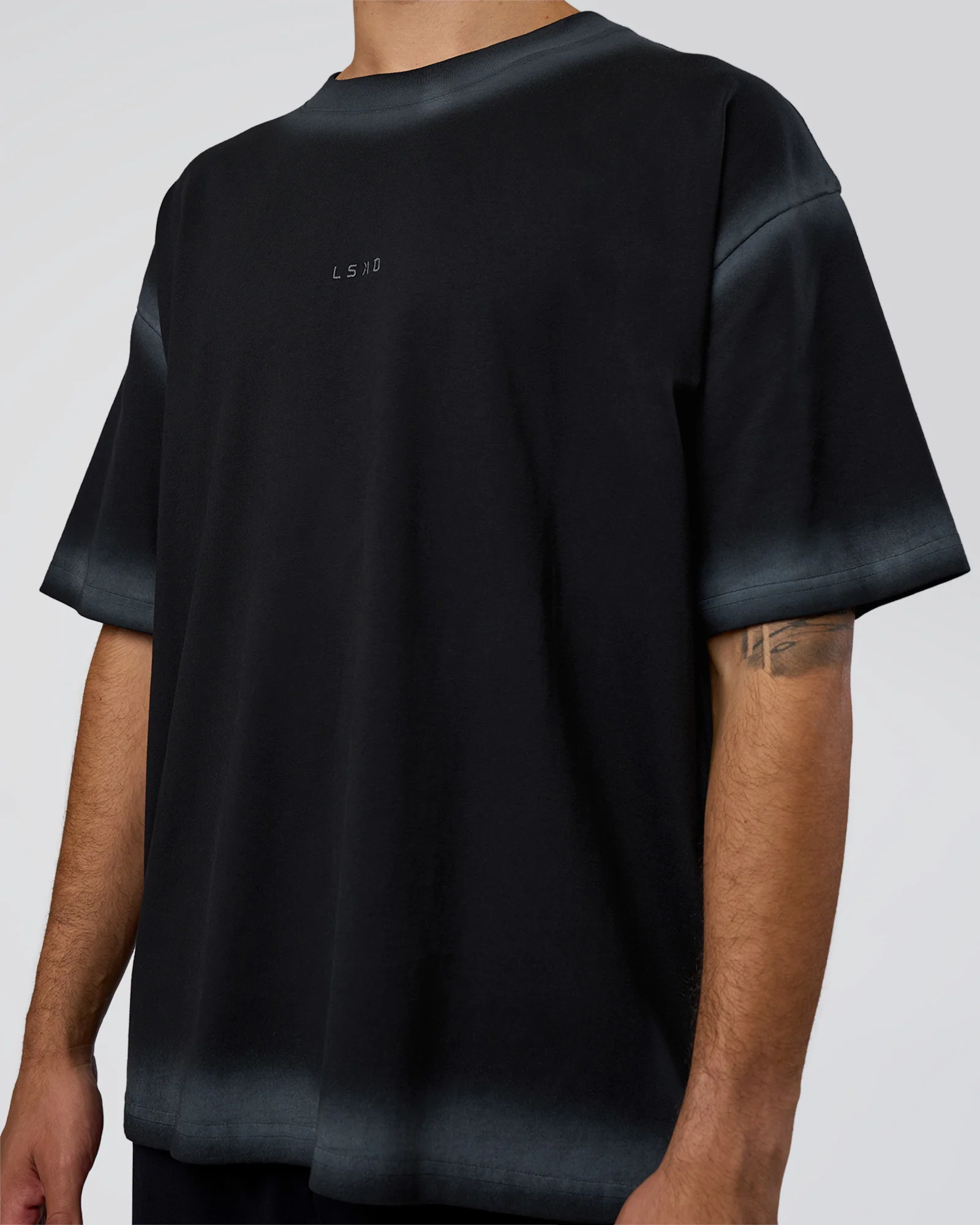 Urban Blur Heavyweight Unisex Oversized Tee - Black-Dark Storm - Image 9